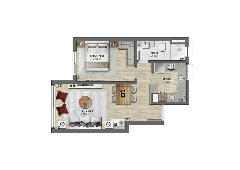 Apartamento, 1 quarto, 34 m² - Foto 10