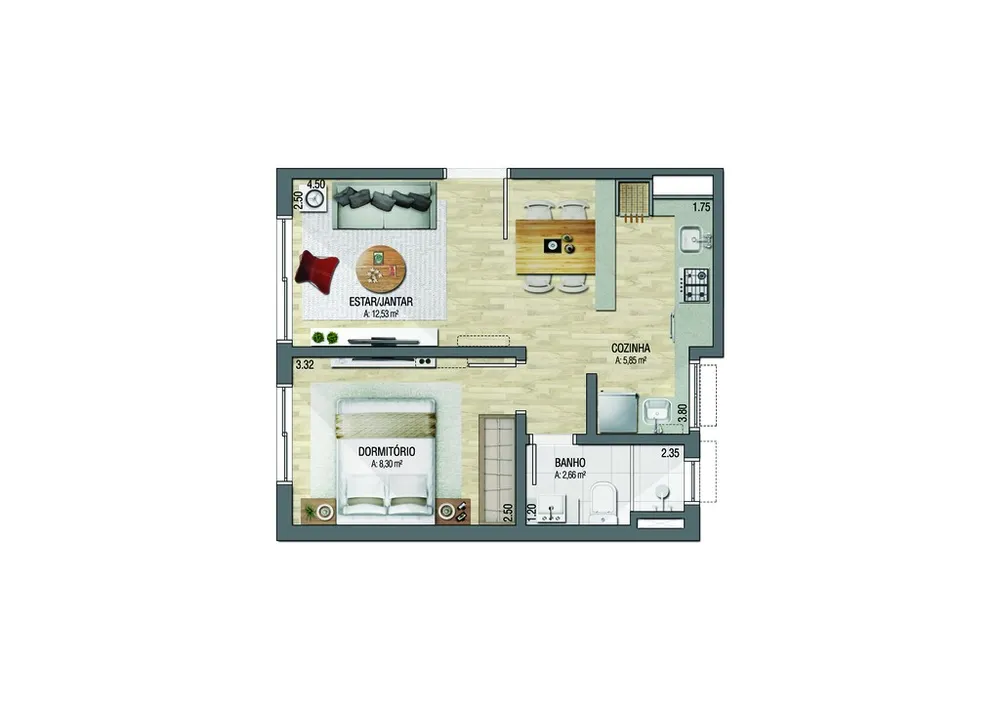 Apartamento, 1 quarto, 34 m² - Foto 9