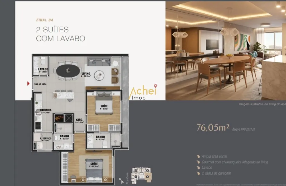 Apartamento, 2 quartos, 76 m² - Foto 9