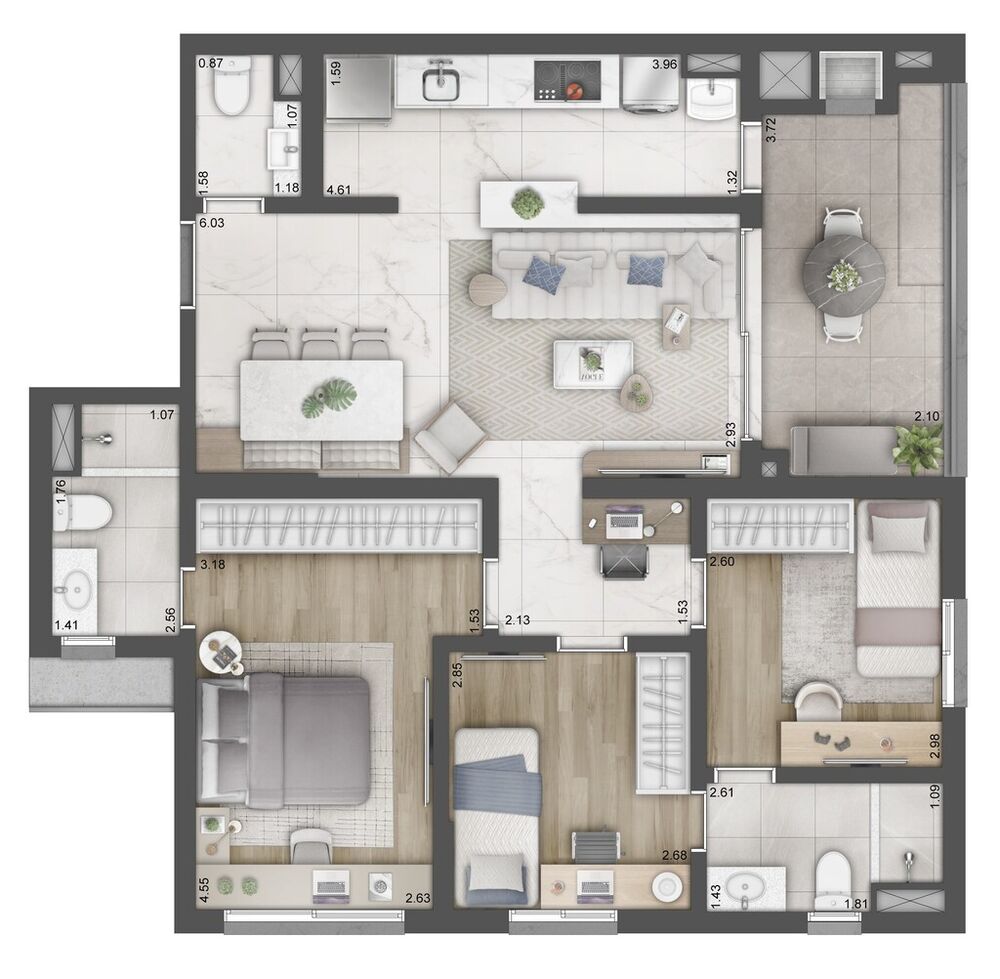 Apartamento, 2 quartos, 62 m² - Foto 6