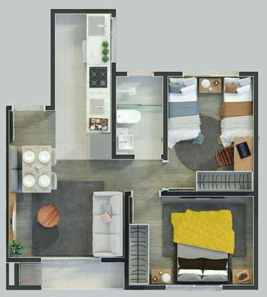 Apartamento, 2 quartos, 42 m² - Foto 2
