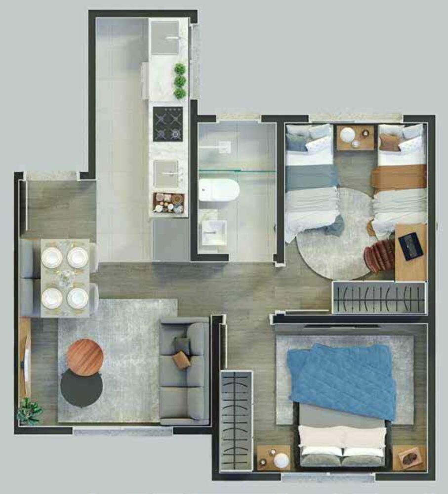 Apartamento, 2 quartos, 42 m² - Foto 1