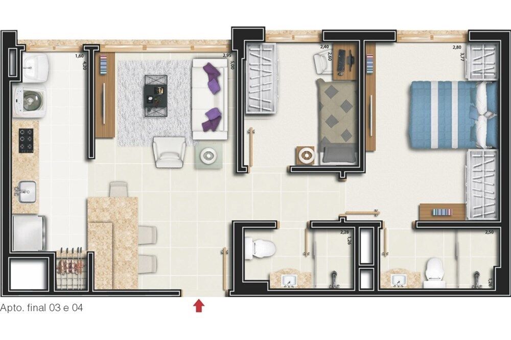 Apartamento, 2 quartos, 57 m² - Foto 3