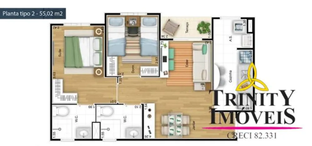 Apartamento, 2 quartos, 55 m² - Foto 7