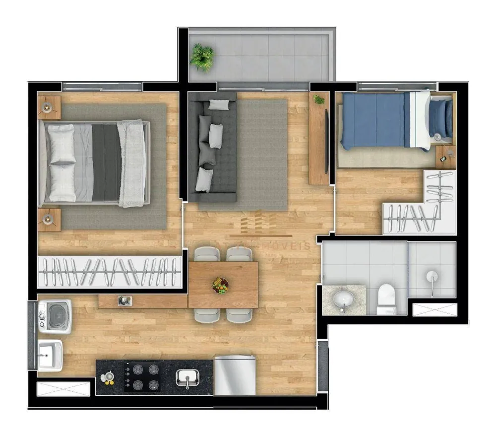 Apartamento, 2 quartos, 41 m² - Foto 2