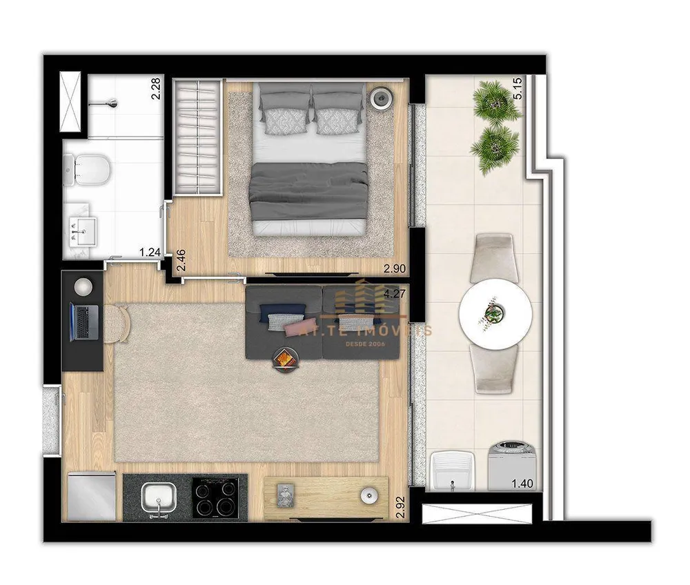 Apartamento, 1 quarto, 36 m² - Foto 8