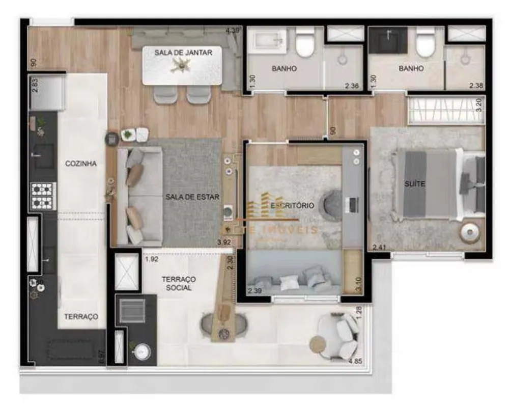 Apartamento, 2 quartos, 63 m² - Foto 4
