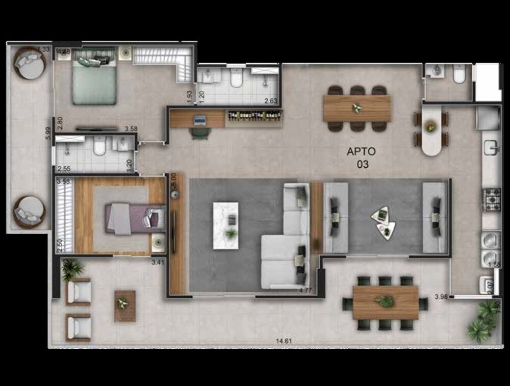 Apartamento, 2 quartos, 91 m² - Foto 3