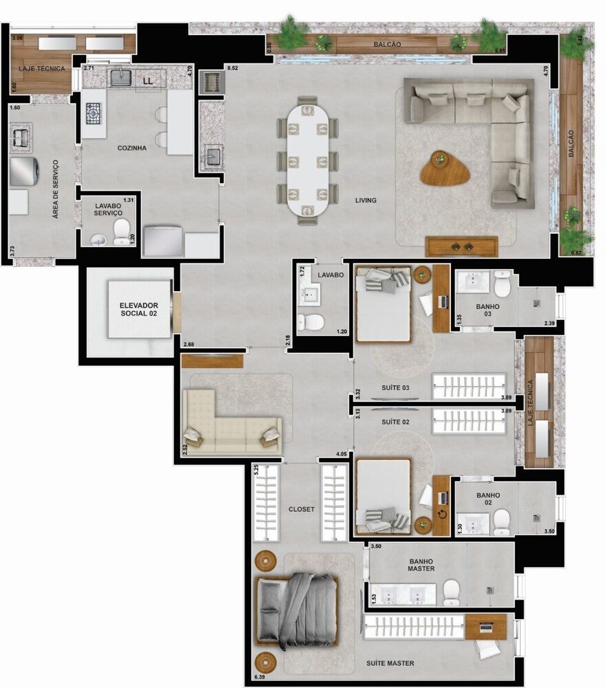 Apartamento, 4 quartos, 266 m² - Foto 2