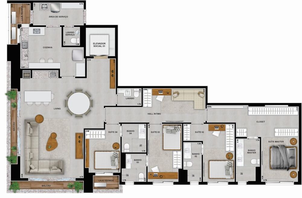 Apartamento, 4 quartos, 266 m² - Foto 14