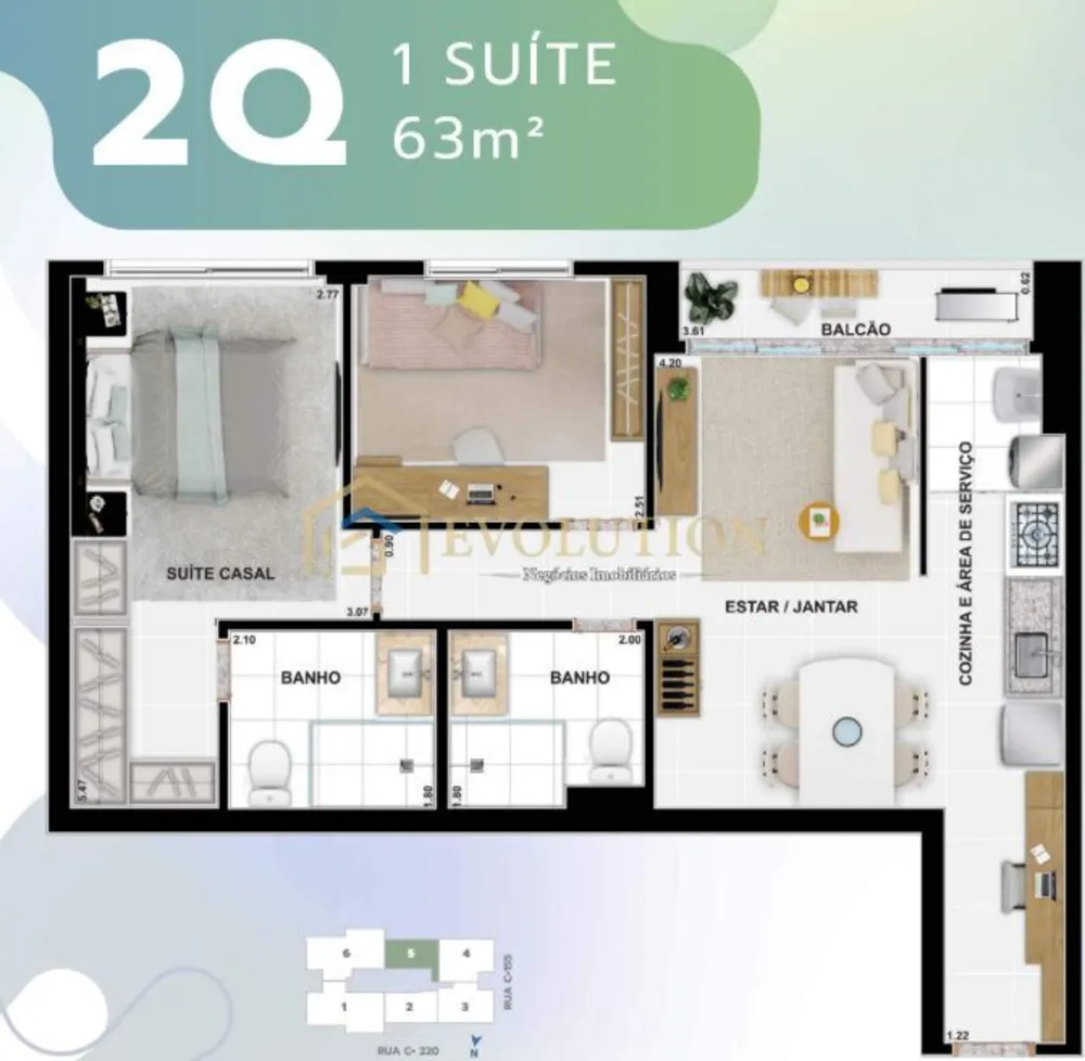 Apartamento, 2 quartos, 63 m² - Foto 6