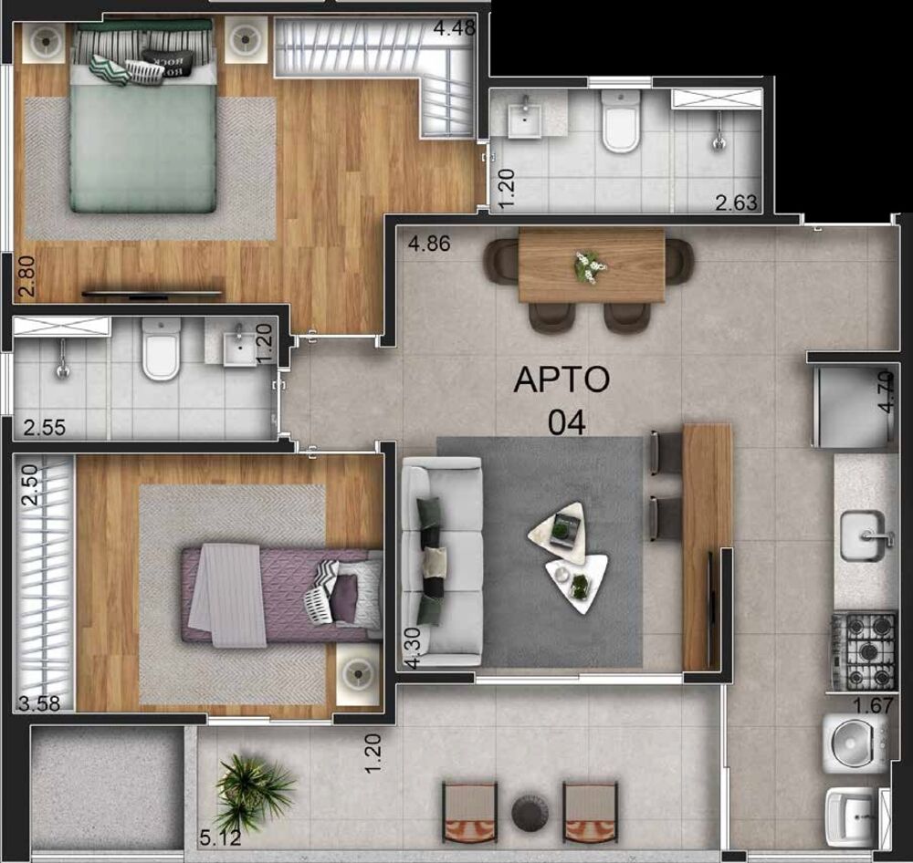 Apartamento, 1 quarto, 73 m² - Foto 2