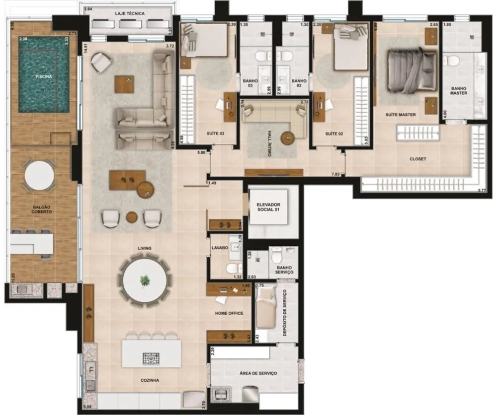 Apartamento, 3 quartos, 165 m² - Foto 14