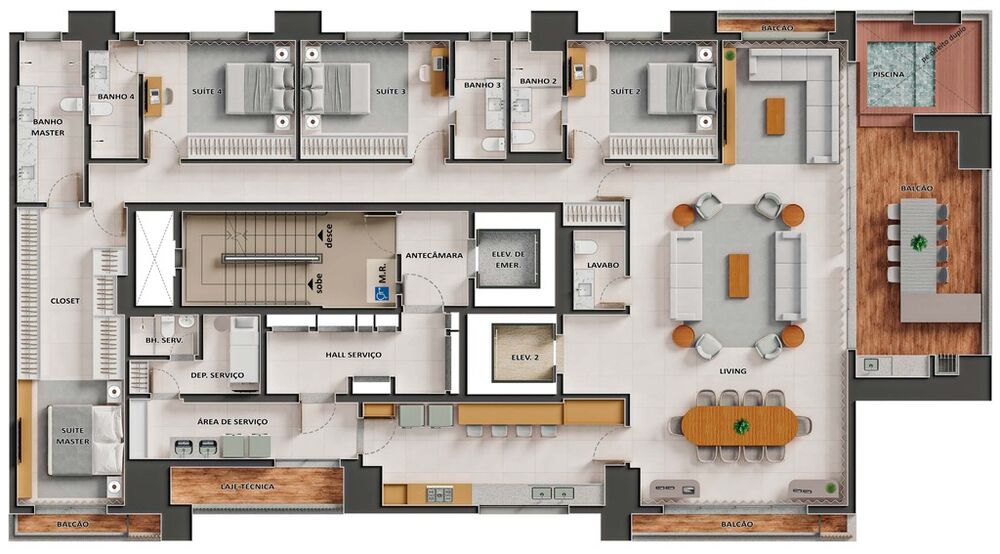 Apartamento, 4 quartos, 262 m² - Foto 2