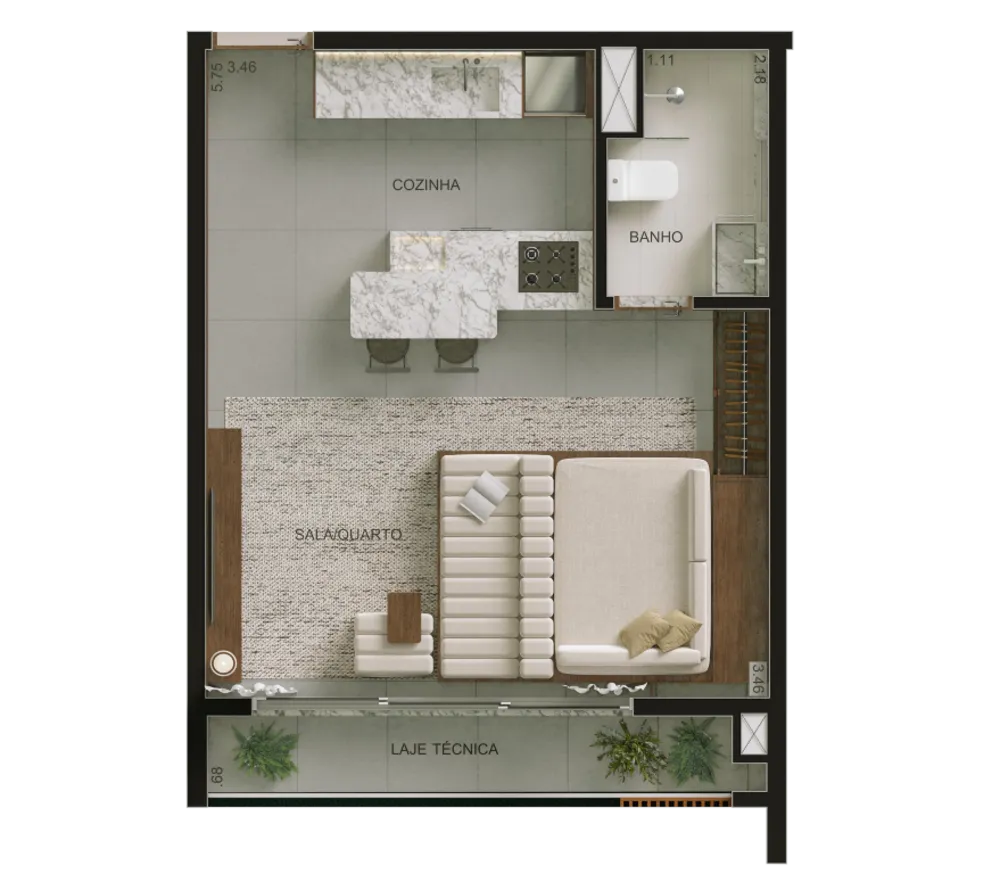 Apartamento, 1 quarto, 43 m² - Foto 13