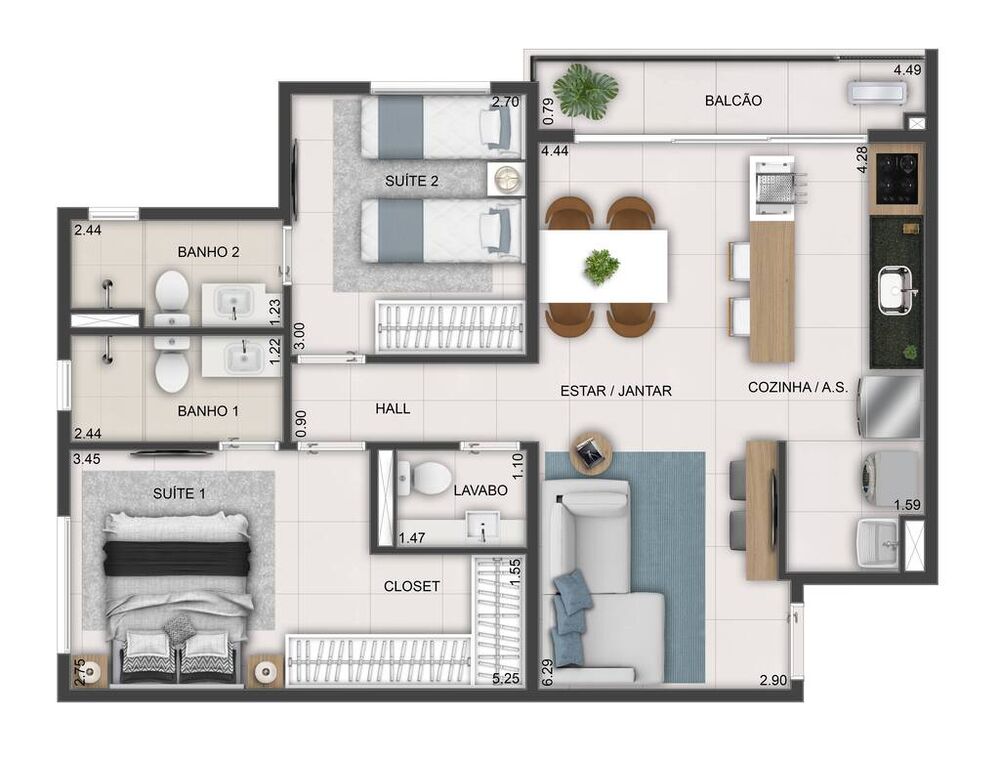 Apartamento, 2 quartos, 71 m² - Foto 24