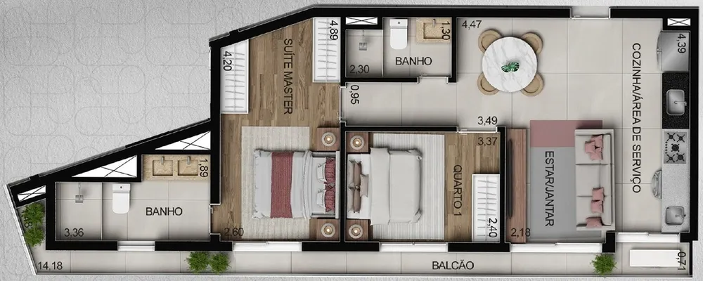Apartamento, 1 quarto, 45 m² - Foto 1