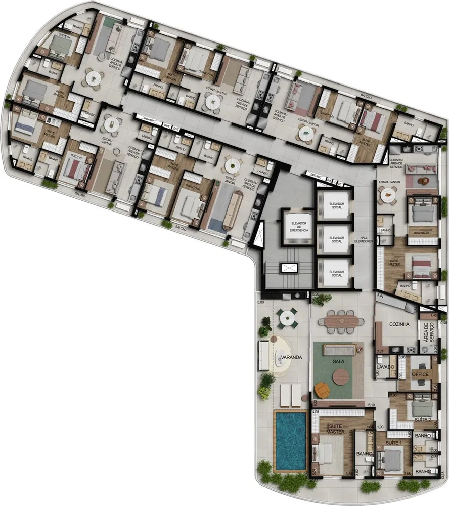 Apartamento, 1 quarto, 45 m² - Foto 8