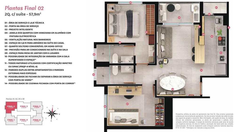 Apartamento, 2 quartos, 57 m² - Foto 15