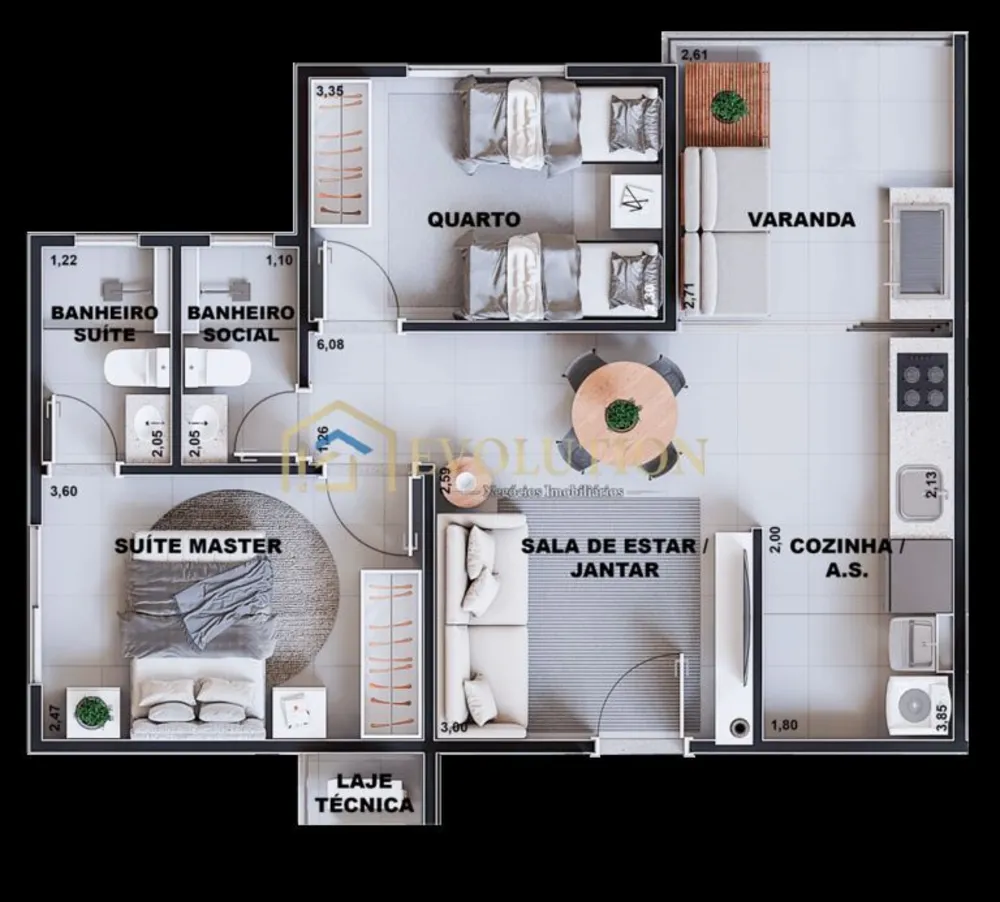 Apartamento, 2 quartos, 54 m² - Foto 3