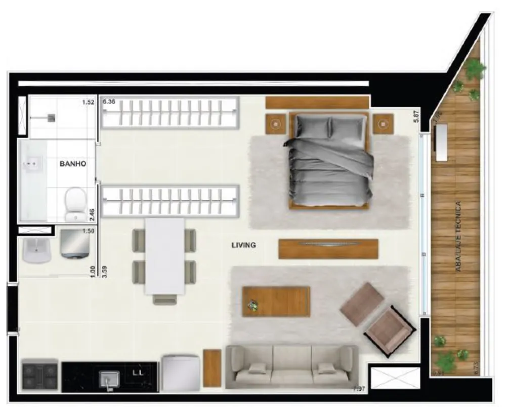 Apartamento, 1 quarto, 67 m² - Foto 15