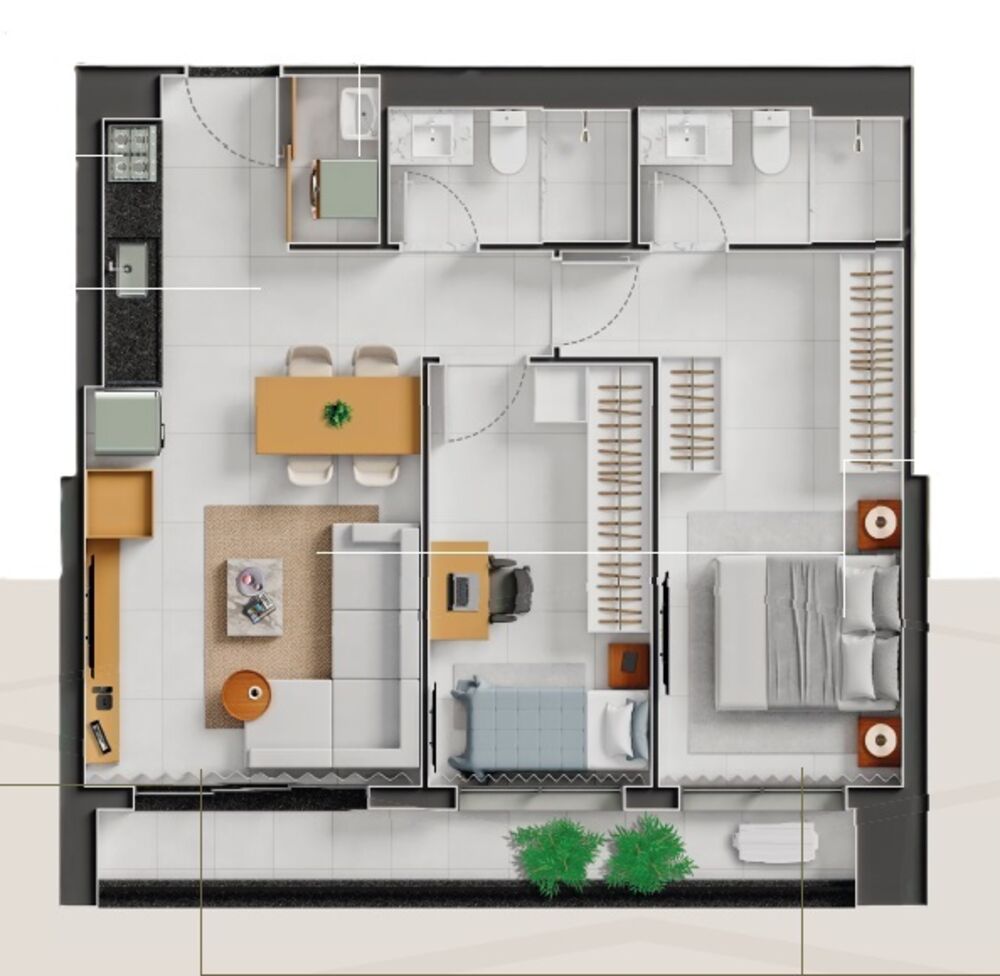 Apartamento, 2 quartos, 100 m² - Foto 1
