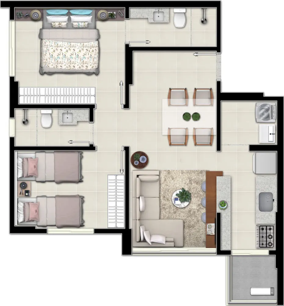 Apartamento, 3 quartos, 97 m² - Foto 2