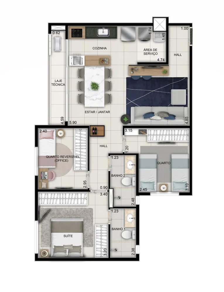 Apartamento, 2 quartos, 62 m² - Foto 16