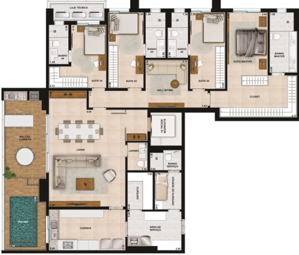 Apartamento, 4 quartos, 204 m² - Foto 12