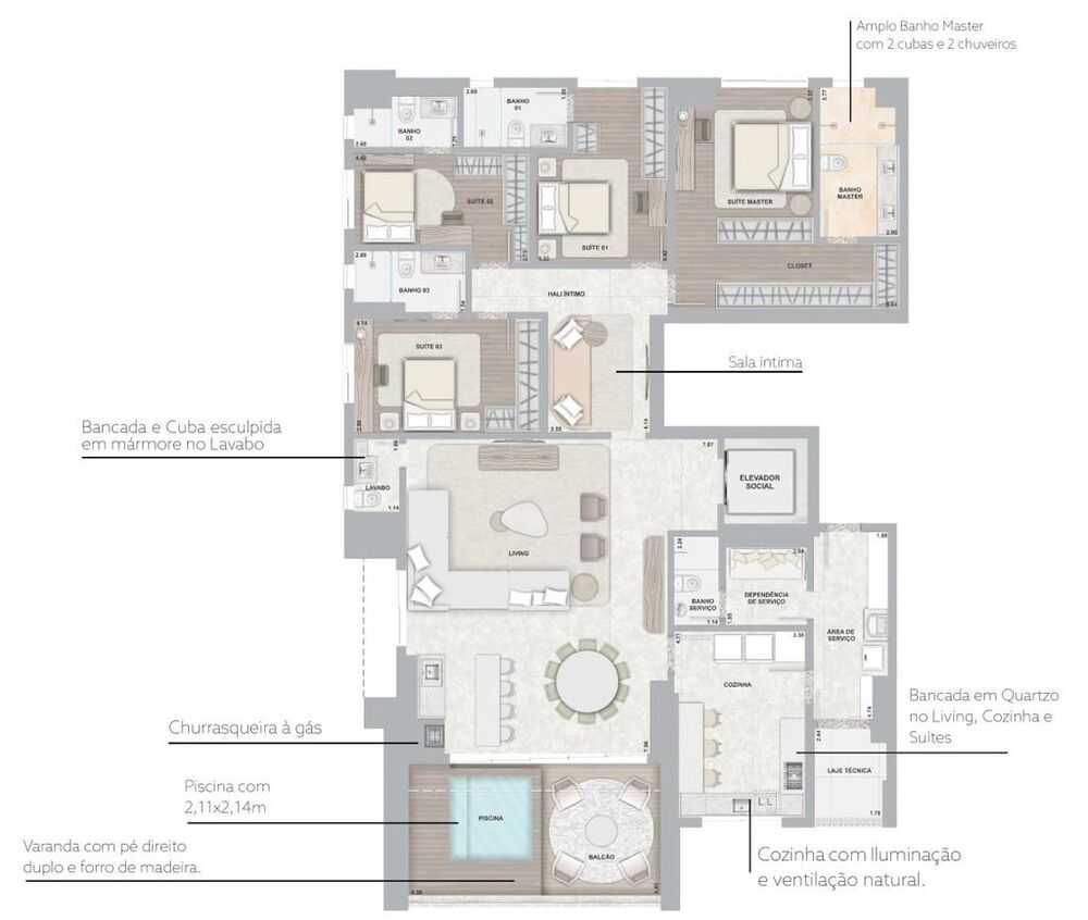 Apartamento, 4 quartos, 252 m² - Foto 15