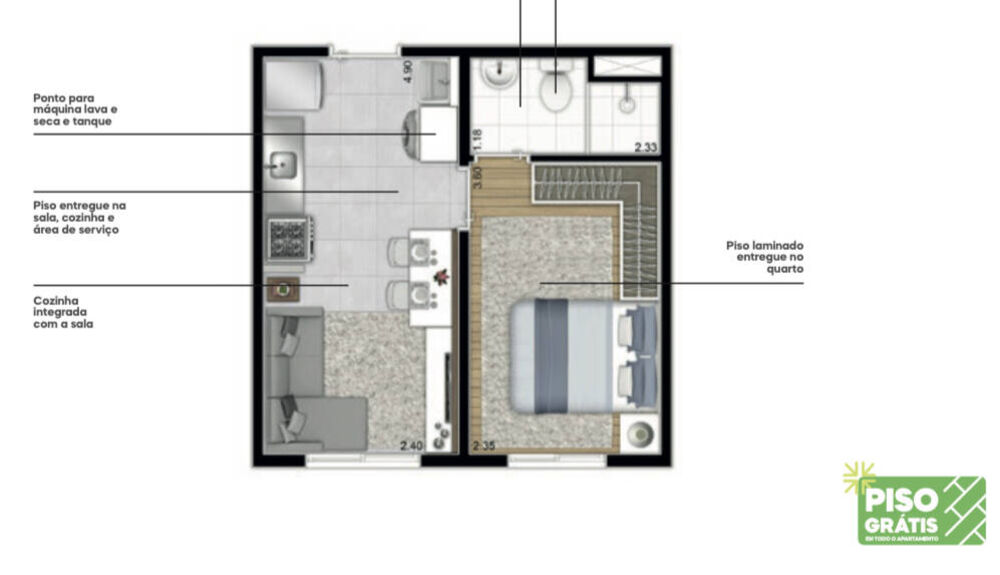 Apartamento, 1 quarto, 26 m² - Foto 5