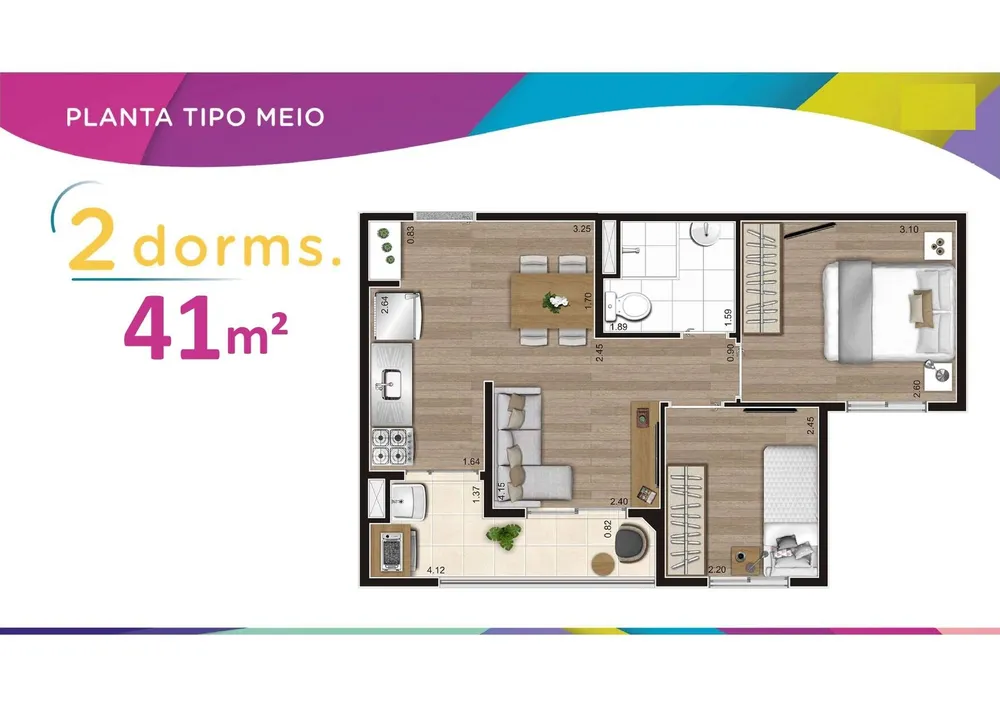 Apartamento, 2 quartos, 4143 m² - Foto 8