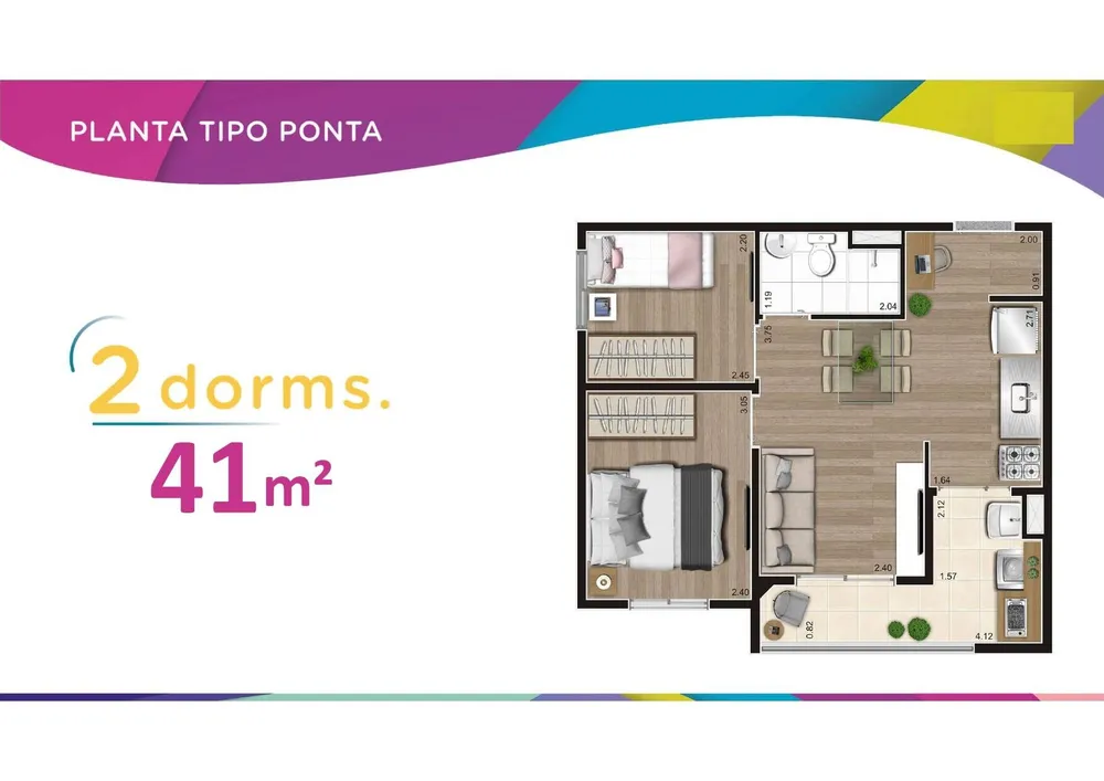 Apartamento, 2 quartos, 4143 m² - Foto 7