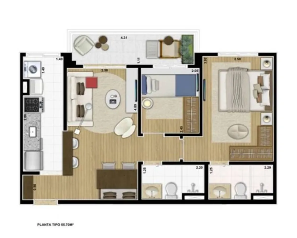 Apartamento, 2 quartos, 60 m² - Foto 5
