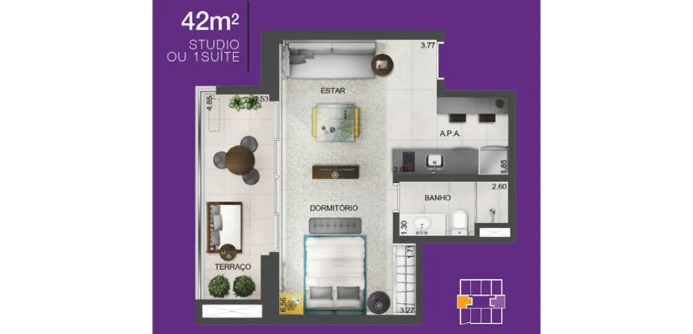 Apartamento, 1 quarto, 42 m² - Foto 8