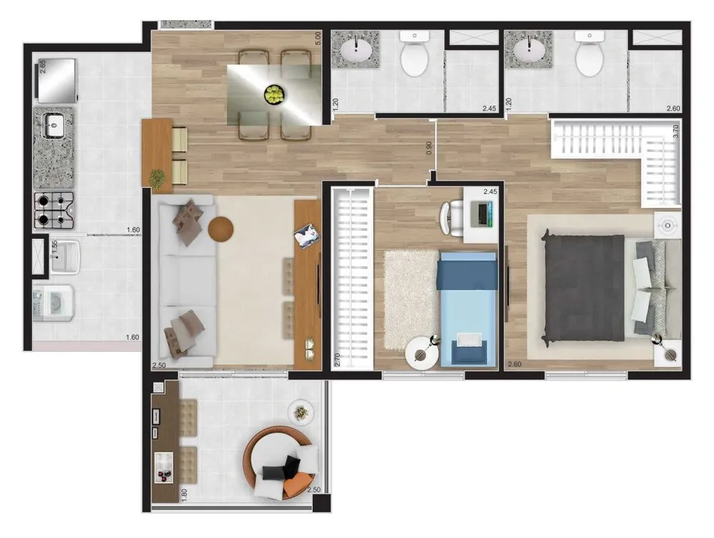Apartamento, 2 quartos, 48 m² - Foto 5