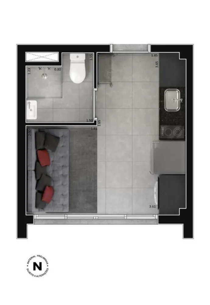 Apartamento, 1 quarto, 24 m² - Foto 7