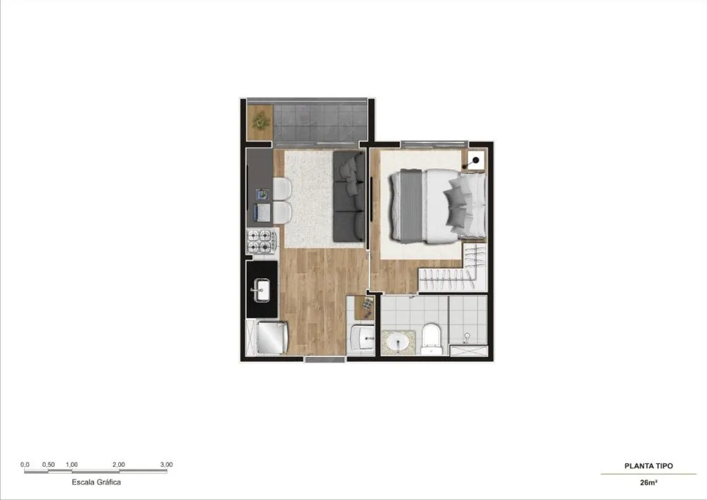 Apartamento, 1 quarto, 26 m² - Foto 8