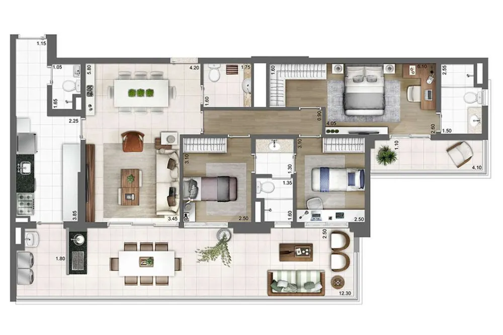 Apartamento, 3 quartos, 133 m² - Foto 6