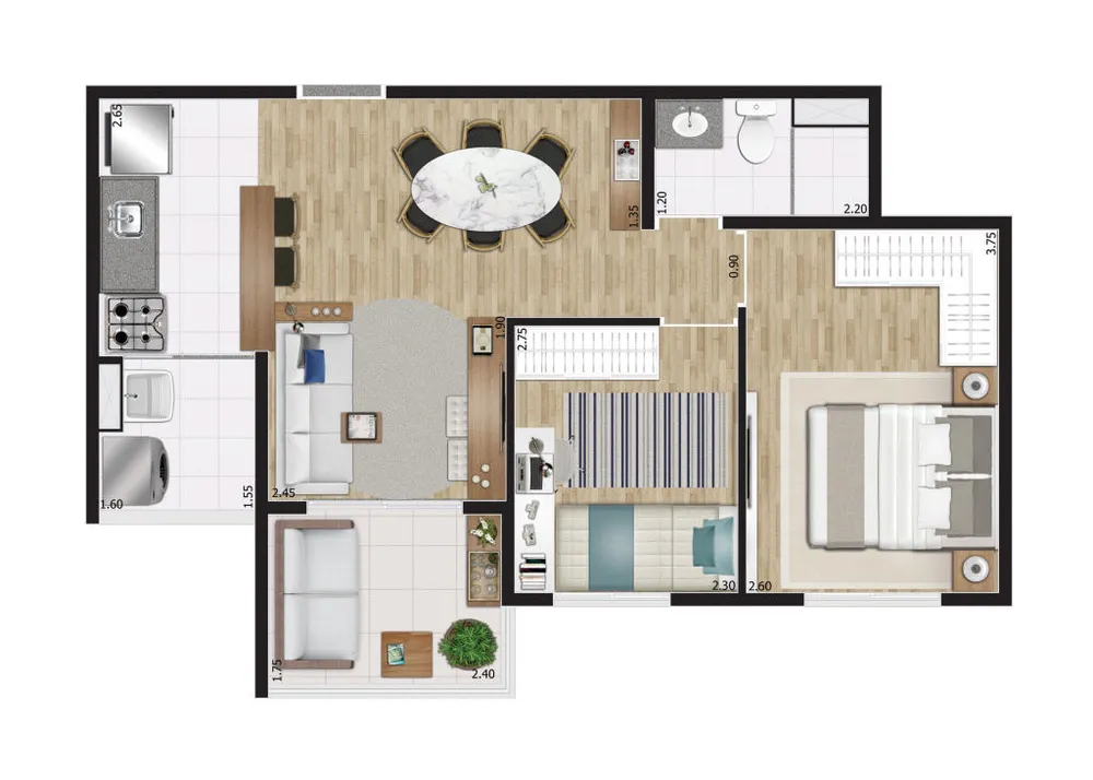 Apartamento, 2 quartos, 50 m² - Foto 5