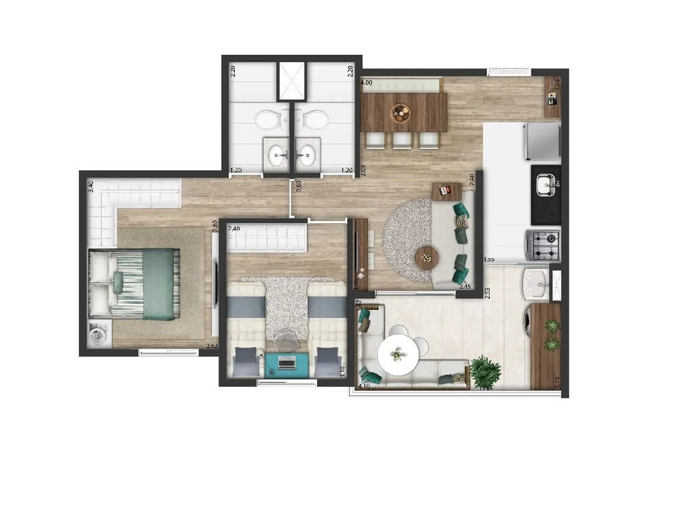Apartamento, 2 quartos, 56 m² - Foto 6