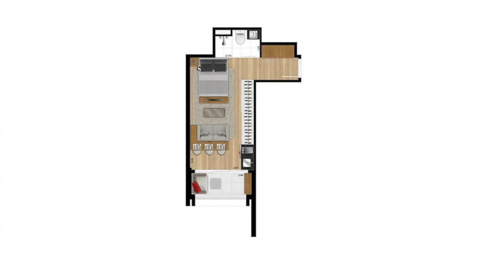 Apartamento, 1 quarto, 49 m² - Foto 8
