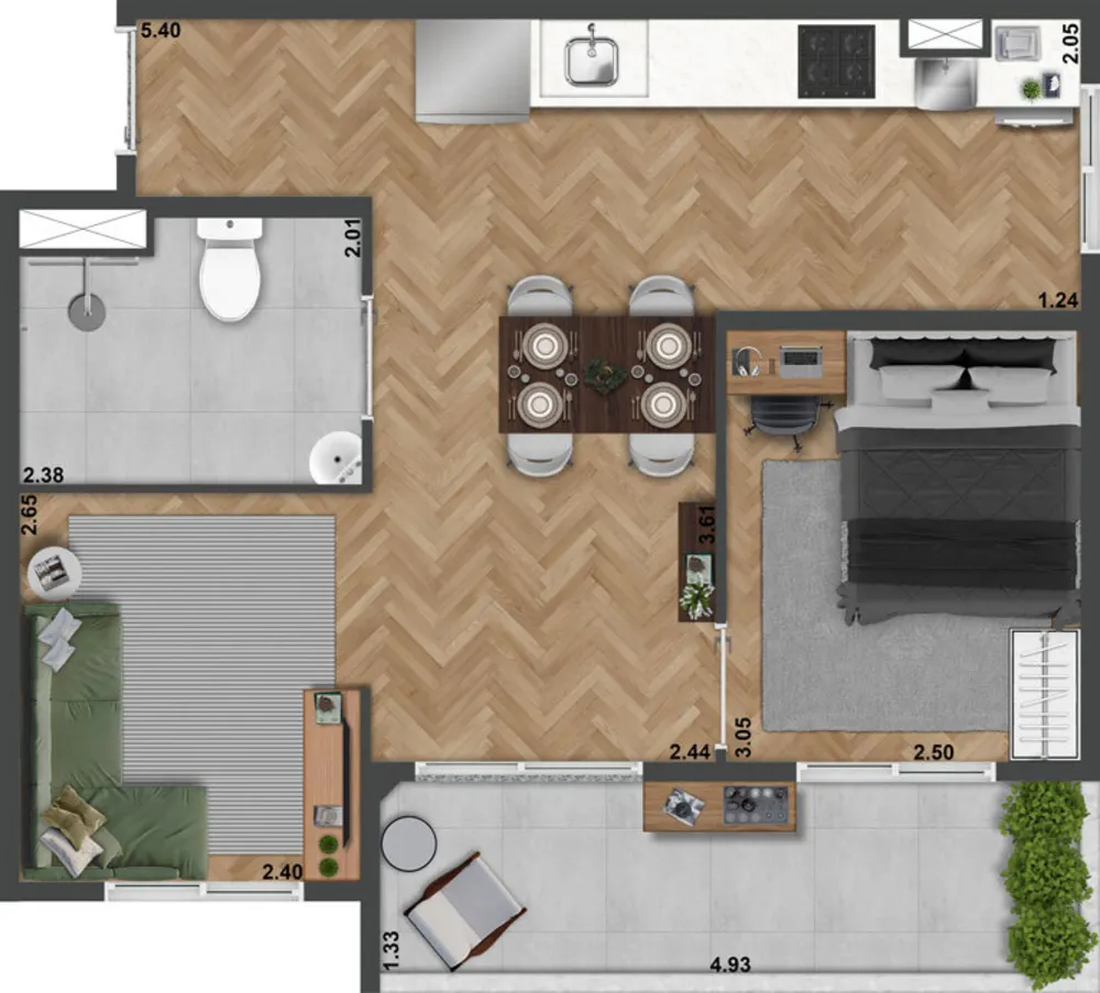 Apartamento, 1 quarto, 52 m² - Foto 6
