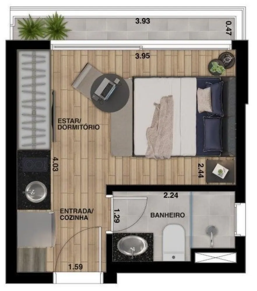 Apartamento, 1 quarto, 26 m² - Foto 6
