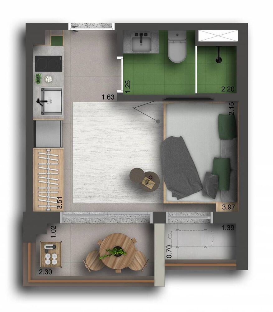 Apartamento, 1 quarto, 21 m² - Foto 14