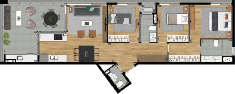 Apartamento, 3 quartos, 106 m² - Foto 8