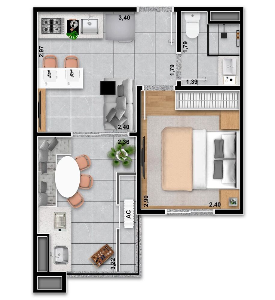 Apartamento, 1 quarto, 54 m² - Foto 15