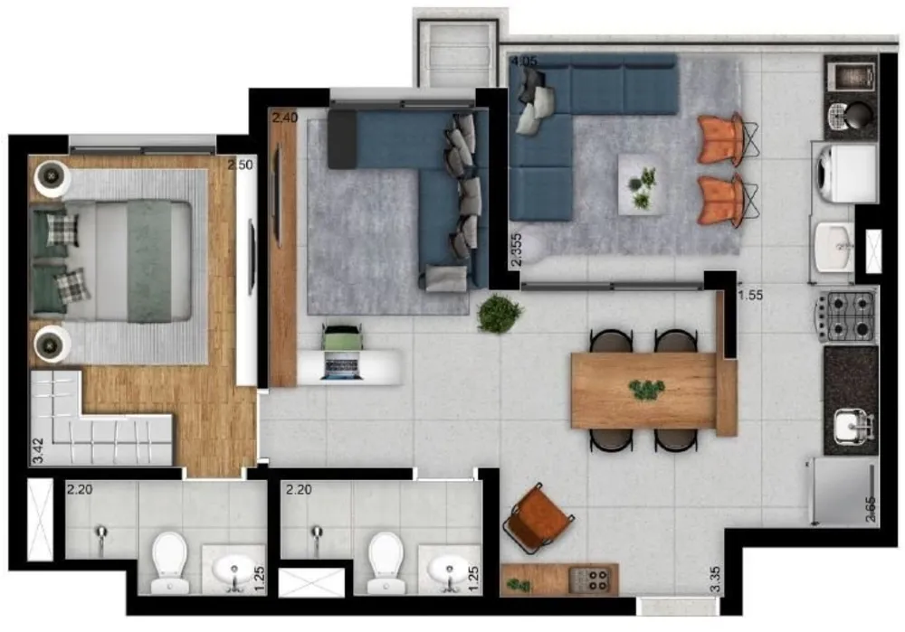 Apartamento, 2 quartos, 55 m² - Foto 33