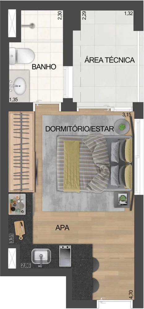 Apartamento, 1 quarto, 28 m² - Foto 14