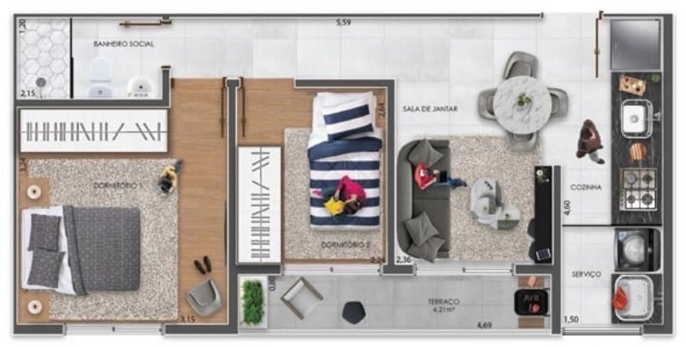 Apartamento, 2 quartos, 48 m² - Foto 20